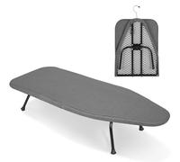 OUUTMEE Tabletop Ironing Board - Foldable Ironing Board with Cotton Cover, Portable Mini Iron Table for Countertops, Small Spaces, Home Use, 80 x 30CM(Grey)