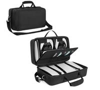 OUUTMEE Tragetasche für Play Station 5, Schwarz Tragetasche für unterwegs,Schützende Aufbewahrungstasche mit Schultergurt für Play Station 5-Konsolen-Disc/Digital Edition, Spielkarten, HDMI