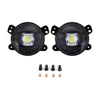 OUVECR Fog Lamp Assembly For Jeep For Wrangler JK JL JLU For Rubicon For Sahara 2018 2019 LED Fog Lights Daytime Running Lights Front Bumper 12V Front Fog Light(Black Type White)