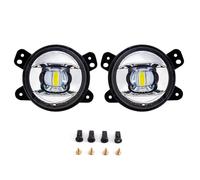 OUVECR Fog Lamp Assembly For Jeep For Wrangler JK JL JLU For Rubicon For Sahara 2018 2019 LED Fog Lights Daytime Running Lights Front Bumper 12V Front Fog Light(Silver Type White)