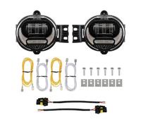 OUVECR For Dodge For Ram 1500 2002-2008 For Ram 2500 3500 2003-2009 6600LM 6000K 66W LED Fog Light Assembly With White DRL+Yellow Turn Light Fog Lamp Assembly(Black)
