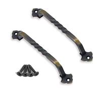 Ouvin 2 Pack Barn Door Pull Handle Hardware for Wooden Garden Gate Shed Cabinet Door (160mm/6inch Bronze)