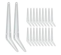 Ouvin 20 Pack White Shelf Brackets 10 Inch L Brackets for Shelves Heavy Duty Floating Shelving Bracket Metal Shelf Support Bracket for DIY with Screw