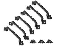 Ouvin 6 Pack Barn Door Pull Handle Hardware for Wooden Garden Gate Shed Cabinet Door 6Pcs (160mm/6inch)