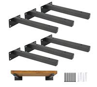 Ouvin Shelf Bracket 6Pack Floating Brackets Heavy Duty Shelf Supports Industrial Brackets for Wall Shelves (150 mm/6 inch) Black