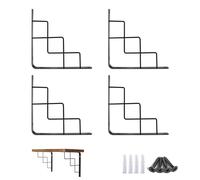 OUVIN Shelf Bracket Heavy Duty Black Wall Brackets for Shelves 8 Inch Floating Shelves Brackets 4 Pack Decorative Shelf Supports for Living Room Bedroom(200mm/8inch)