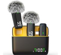 Ouwealy Wireles Lavalier Microphone USB C for Android iPhone 15/16 - Noise Cancelling Lapel Lav Mic Clip on Microphones for Video Recording Vlogging Streaming TikTok YouTube (USB C)