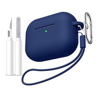 Ouwegaga Case for AirPods Pro 3 Case 2025 - Shockproof Silicone Cover Compatible with Apple AirPods Pro 3rd Generation with Cleaner Kit, Carabiner & Lanyard, Durable Cover for Women Men - Navyblue