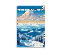 ouweri British Columbia Canada Vintage Travel Poster Painting On Canvas Wall Art Scroll Picture Print Living Room Walls Decor Homes 12x18inch(30x45cm)