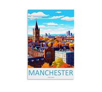ouweri Manchester England Vintage Travel Poster Canvas Wall Art Decorative Bedroom Modern Home Print Picture Artworkss 20x30inch(50x75cm)