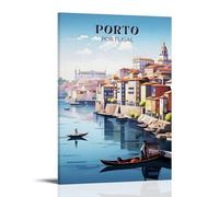 ouweri Porto Portugal Vintage Travel Poster Room Aesthetic Print Art Wall Painting Canvas Modern Bedroom Decor 08x12inch(20x30cm)