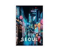 ouweri Seoul South Korea Vintage Travel Poster Home Decor Wall Art Hanging Picture Print Bedroom Decorative Paintings Room Aesthetic 08x12inch(20x30cm)