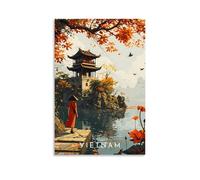ouweri Vietnam Hanoi Vintage Travel Poster Cool Artworks Painting Wall Art Canvas Prints Hanging Picture Home Decors Idea 24x36inch(60x90cm)