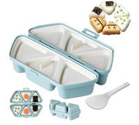 OUWEWIN 6 in 1 Onigiri Mould, Non-Stick Onigiri Mold with Spoon DIY Triangle Sushi Mould and Heart Mould for Lunch Box, Picnic, Cooking Seaweed Cilantro Rice Balls