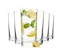 OUWO Highball Glasses Set of 6, 13oz Tall Drinking Glasses, Water Glass for Kitchen, Tom Collins Glasses, Mojito Glass Cups, Cocktail Glasses for Bar Glassware