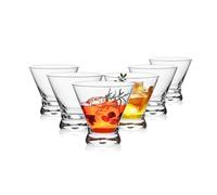 OUWO Martini Glasses Set of 6, （240ml / 8oz） Stemless Martini Cocktail Glasses for Margarita, Cosmopolitan, Manhattan, Home Bar, Gimlet, Pisco Sour, Brandy, Crystal Clear