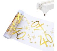 Ouxayapl Table Runner for 40th Birthday, Gold, 28cm x 10m, Polyester, Solid