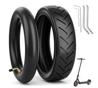 OUXI 2 x E-scooter tyres 8 1/2 with hose package, replacement tube + tyres 8.5 inch compatible with Xiaomi M365/M365Pro2 electric scooter, black replacement wheels (curved air nozzle)