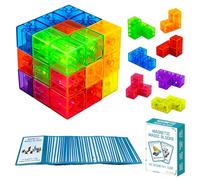 OUXIA Magnetic Building Blocks Magic Magnetic 3D Puzzle Cubes Set of Multi Shapes with Guide Cards, Parent-Child Interactive Children's Educational Toys (Size2)