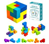 OUXIA Magnetic Building Blocks Magic Magnetic 3D Puzzle Cubes Set of Multi Shapes with Guide Cards, Parent-Child Interactive Children's Educational Toys (Size3)