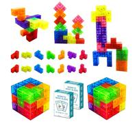 OUXIA Magnetic Building Blocks Magic Magnetic 3D Puzzle Cubes Set of Multi Shapes with Guide Cards, Parent-Child Interactive Children's Educational Toys (Size1)