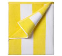 Ouxiaobai Cotton Oversized Beach Towel - 35 x 70 Inch Large Size Pool Towel, Striped Soft Cabana Swim Towel (Yellow)