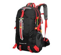 OUXUNDAI Backpack 40L Waterproof Travel Backpack Camping Hiking Laptop Backpack Hiking Mountaineering Backpack Men And Women Hiking Supplies-Black Red