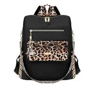 OUXUNDAI Backpack Anti-Theft Casual Women'S Backpack Commuting Large Capacity Leopard Print Backpack Trendy Mommy Bag