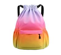 OUXUNDAI Backpack Colorful Large Capacity Outdoor Backpack Basketball Travel Drawstring Waterproof Bag Men Women Sports Gym Cycling Swimming Pack-Pink