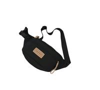 OUXUNDAI Bum Bag Canvas Waist Bag Outdoor Leisure Multi-Layer Colorful Messenger Bag Fashion Sports Trend Bag-Black