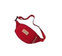 OUXUNDAI Bum Bag Canvas Waist Bag Outdoor Leisure Multi-Layer Colorful Messenger Bag Fashion Sports Trend Bag-Red