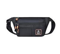 OUXUNDAI Bum Bag Men's Waist Bag Simple Multifunctional Sports Cycling Crossbody Small Backpack Leisure Single Shoulder Chest Bag Foreign Trade-Black