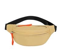 OUXUNDAI Bum Bag Oxford Cloth Student Sports Messenger Bag Men and Women Light and Simple Casual Waist Bag-Khaki