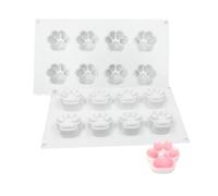 OUXUNDAI Candle Moulds Cat's Paw Aromatherapy Candle Silicone Mold DIY Jelly Soap Cake Glue Ornaments-8-In-One Cat Claws (Mirror)