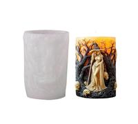 OUXUNDAI Candle moulds Witch Aromatherapy Candle Mold Halloween Portrait Candle Horror Creative Silicone Mold-Witch D