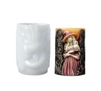 OUXUNDAI Candle moulds Witch Aromatherapy Candle Mold Halloween Portrait Candle Horror Creative Silicone Mold-Witch C