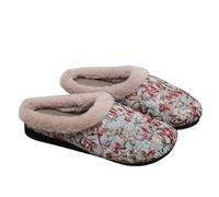 OUXUNDAI Pavers slippers women Winter Women'S Warm Middle-Aged And Elderly Non-Slip Furry Plush Thickened Soft Sole Outer Wear Cotton Slippers-Grey-37