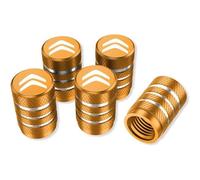 OUXVSLJA Car Tire Valve Cap for Citroen C3 C4 C5 Elysee Berling Xsara Picasso Cactus DS3 DS4 DS6,Water Proof Dust Premium Alloy Covers,Corrosion Resistant Tyres Accessories,Gold