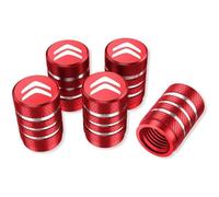 OUXVSLJA Car Tire Valve Cap for Citroen C3 C4 C5 Elysee Berling Xsara Picasso Cactus DS3 DS4 DS6,Water Proof Dust Premium Alloy Covers,Corrosion Resistant Tyres Accessories,Red