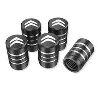 OUXVSLJA Car Tire Valve Cap for Citroen C3 C4 C5 Elysee Berling Xsara Picasso Cactus DS3 DS4 DS6,Water Proof Dust Premium Alloy Covers,Corrosion Resistant Tyres Accessories,Black