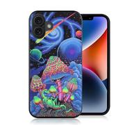 OUYAGAOYUAN Compatible for iPhone 17 Case, Trippy Psychedelic Mushrooms Slim Shockproof Protector Case for Women Girls