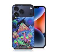 OUYAGAOYUAN Compatible for iPhone 17 Pro Max Case, Trippy Psychedelic Mushrooms Slim Shockproof Protector Case for Women Girls