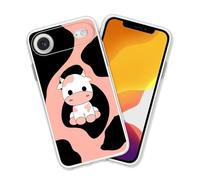 OUYAGAOYUAN Compatible for iPhone Air Case, Cute Pink Cow Pink Black Printed Shockproof Protective with Unique Design for Women Girls TPU Cover Clear Case