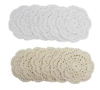 Ouyatoyu Doilies Cloth Lace Crochet Doilies Place Mats Round Handmade Cotton Placemats for Cups Coasters Glasses Small Doilies Cloth 4 Inch 12pcs