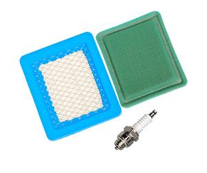 OuyFilters Carkio 491588 air filter with 271933 pre filter and spark plug Compatible with Briggs and Stratton 625e 675ex series and Quantum 3.5-6.75 large HP push mower.