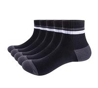 OUYJIA Men's Black Quarter Socks For Men Size 9-12, Mid Crew Cotton Breathable Socks Casual Thin Short Sock Mens, 5 Pairs