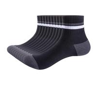 OUYJIA Men's Black Quarter Socks For Men Size 9-12, Mid Crew Cotton Breathable Socks Casual Thin Short Sock Mens, 10 Pairs