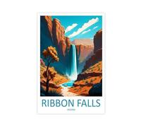 OUYKAN Ribbon Falls Travel Print Wall Art Ribbon Falls Wall Hanging Home Décor Arizona Lover Gift Arizona Travel Poster Canvas Poster Bedroom Decor Sports Landscape Office Room Decor Gift Unframe 16x2