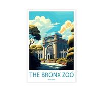 OUYKAN The Bronx Zoo Travel Print Wall Art The Bronx Zoo Wall Hanging Home Décor The New York State Gift Lover Poster Canvas Poster Wall Art Decor Print Picture Paintings for Living Room Bedroom Decor