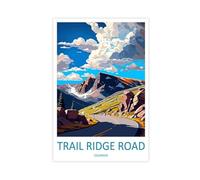 OUYKAN Trail Ridge Road Travel Print Wall Art Trail Ridge Road Wall Hanging Home Décor Colorado Gift Lover Canvas Poster Bedroom Decor Sports Landscape Office Room Decor Gift Unframe 20x30inch